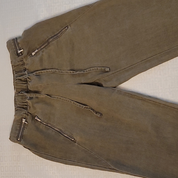 Green Zara Cargo Style Pant Size XS - Picture 2 of 4